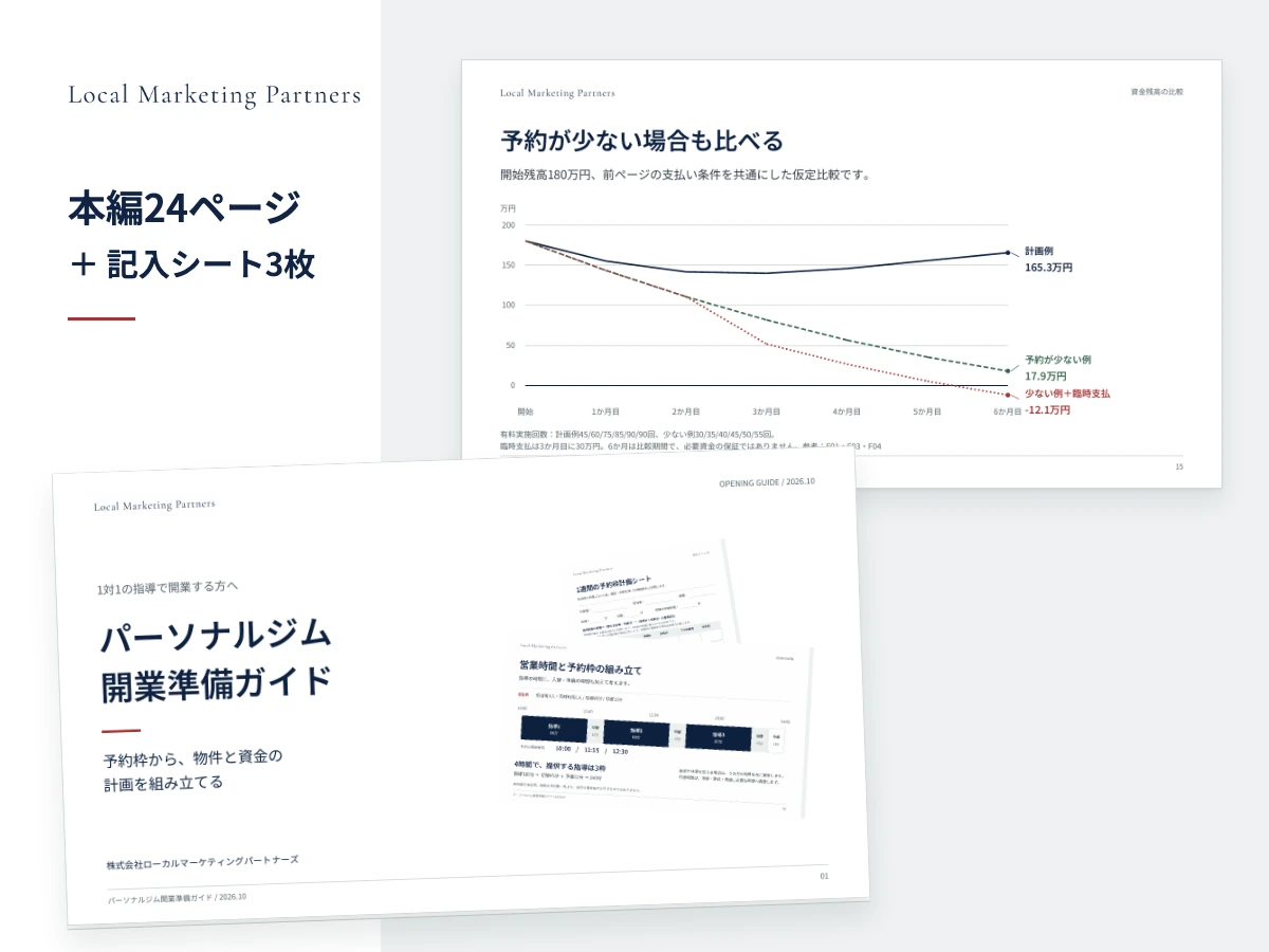 パーソナルジム開業準備ガイドの冊子イメージ